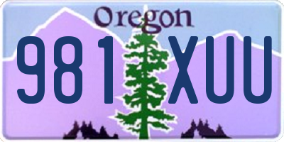 OR license plate 981XUU