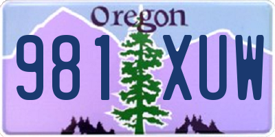 OR license plate 981XUW