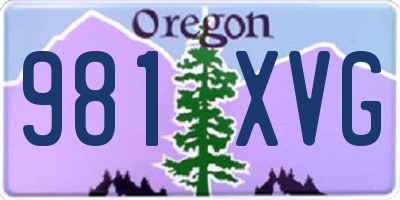 OR license plate 981XVG