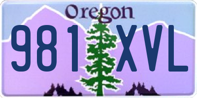 OR license plate 981XVL