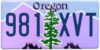 OR license plate 981XVT