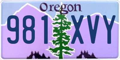 OR license plate 981XVY