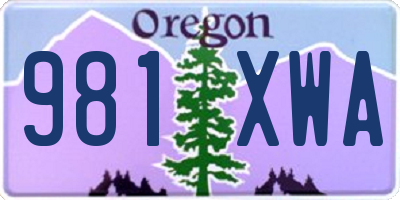 OR license plate 981XWA
