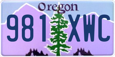 OR license plate 981XWC