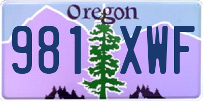 OR license plate 981XWF