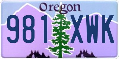 OR license plate 981XWK
