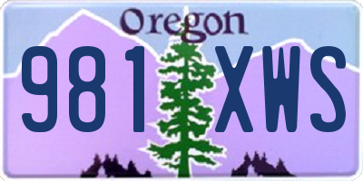 OR license plate 981XWS