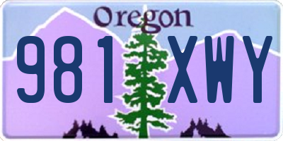 OR license plate 981XWY