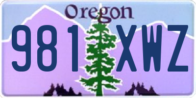 OR license plate 981XWZ