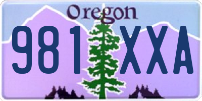 OR license plate 981XXA