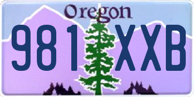 OR license plate 981XXB