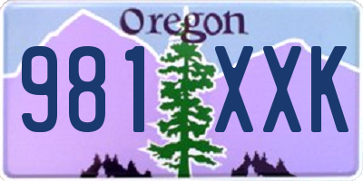 OR license plate 981XXK