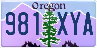 OR license plate 981XYA