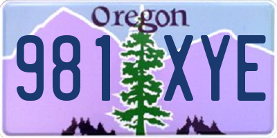 OR license plate 981XYE