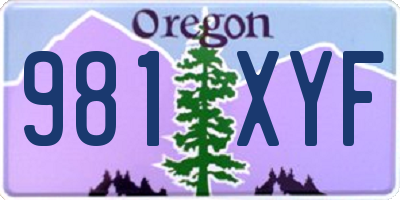 OR license plate 981XYF