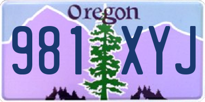 OR license plate 981XYJ