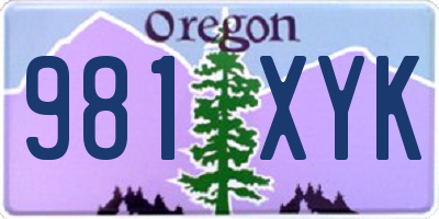 OR license plate 981XYK