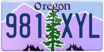 OR license plate 981XYL