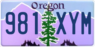 OR license plate 981XYM
