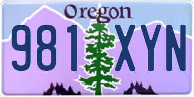 OR license plate 981XYN