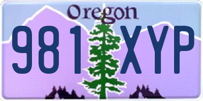 OR license plate 981XYP