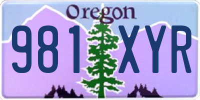 OR license plate 981XYR
