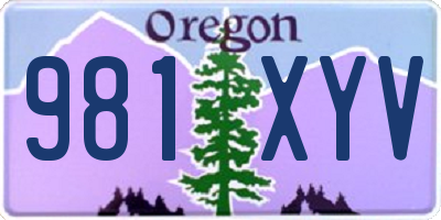 OR license plate 981XYV