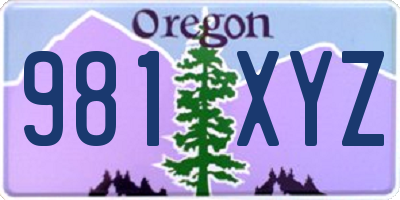 OR license plate 981XYZ