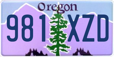 OR license plate 981XZD