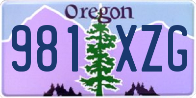 OR license plate 981XZG