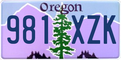 OR license plate 981XZK
