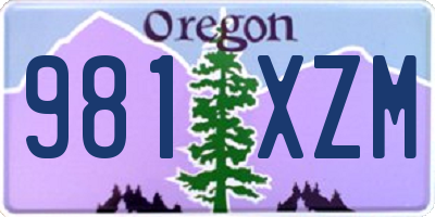 OR license plate 981XZM