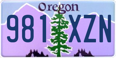 OR license plate 981XZN