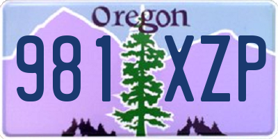 OR license plate 981XZP
