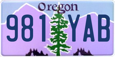 OR license plate 981YAB