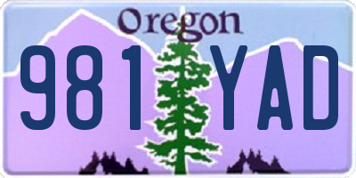 OR license plate 981YAD