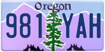 OR license plate 981YAH