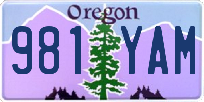 OR license plate 981YAM
