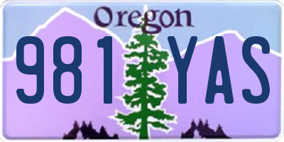 OR license plate 981YAS