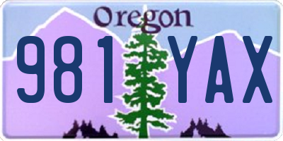 OR license plate 981YAX