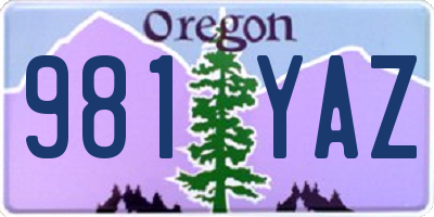 OR license plate 981YAZ