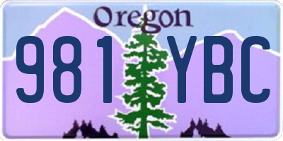 OR license plate 981YBC