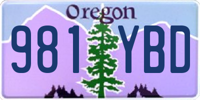 OR license plate 981YBD