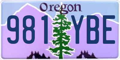 OR license plate 981YBE