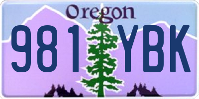 OR license plate 981YBK