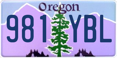 OR license plate 981YBL