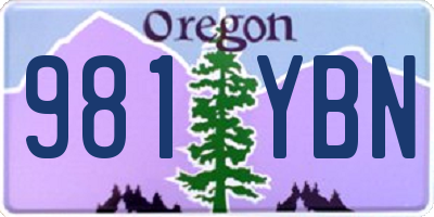 OR license plate 981YBN