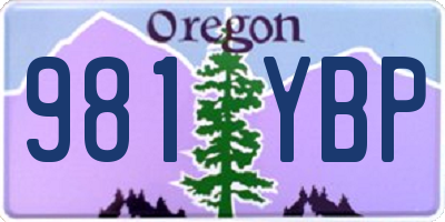 OR license plate 981YBP