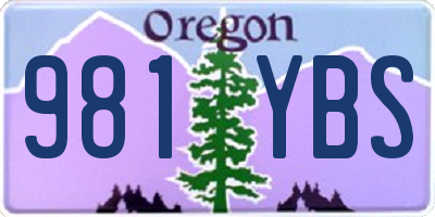 OR license plate 981YBS