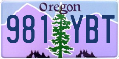 OR license plate 981YBT